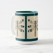 TEAL DRAGONFLY MUG ZWEIFARBIGE TASSE (Vorderseite Links)