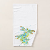 Teal Dragonfly splatter Badhandtuch Set (Handtuch)