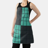 Teal-Dunkelgrau-Rastermuster Modern Minimalistisch Schürze (InSitu)
