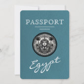 Teal Egypt Passport Wedding Save the Date (Vorderseite)