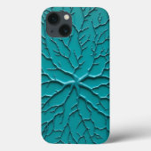 Teal Embossed Organic Style iPhone Case (Rückseite)