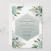 Teal Ethereal Bloom Hochzeit Einladung (Vorderseite)