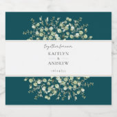 Teal Eucalyptus Together Forever Wedding  Schaumweinetikett (Einzelnes Label)