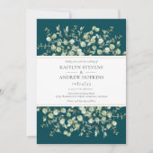 Teal Eucalyptus  Wedding Einladung (Vorderseite)