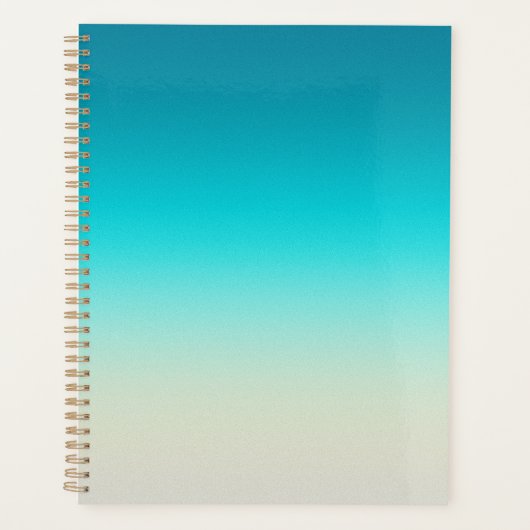 Teal Farbverlauf Modern Ombre Planer (Vorderseite)