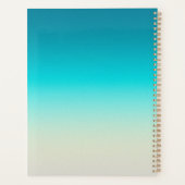 Teal Farbverlauf Modern Ombre Planer (Rückseite)