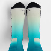 Teal Farbverlauf Modern Ombre Socken (Oben)