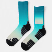 Teal Farbverlauf Modern Ombre Socken (Links)