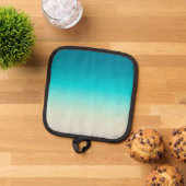 Teal Farbverlauf Modern Ombre Topflappen (Oben Unten)