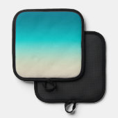 Teal Farbverlauf Modern Ombre Topflappen (Vorderseite/Rückseite)