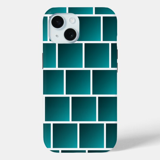 Teal Farbverlauf Quadrate Case-Mate iPhone Hülle (Rückseite)