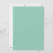 Teal Farnblatt Hochzeit Einladung (Rückseite)