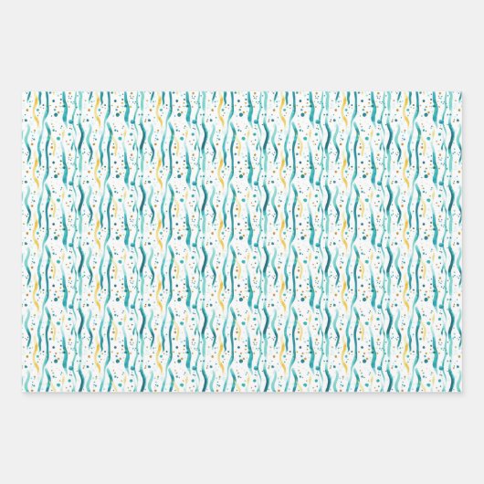 Teal Faux Gold Pattern Geschenkpapier Set (Vorderseite 2)