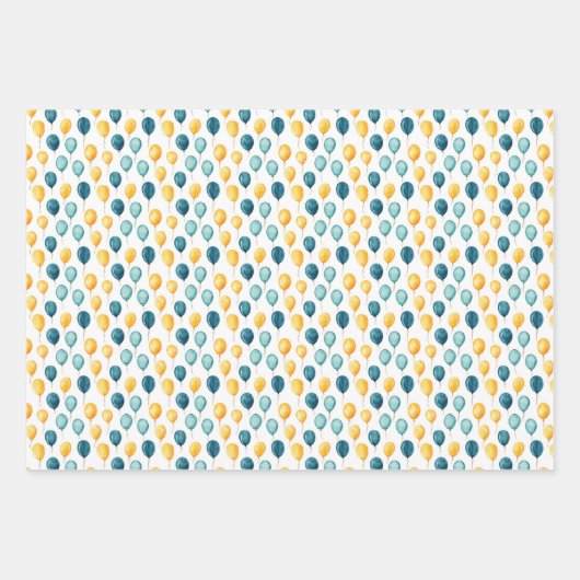 Teal Faux Gold Pattern Geschenkpapier Set (Vorderseite)