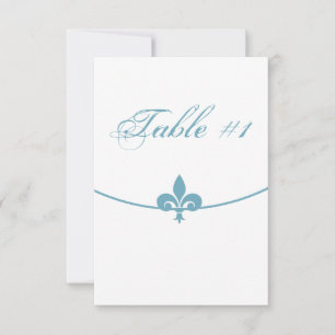 Teal Fleur de Lis Empfangstischkarte Einladung