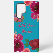 Teal Floral Benutzerdefinierter Name