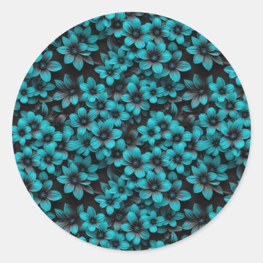 Teal Floral Gift Stickers (Vorderseite)