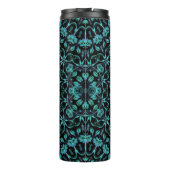 Teal Floral Mandala Monogram Thermosbecher (Rückseite)