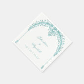 Teal  French Flourish Arch Serviette (Ecke)