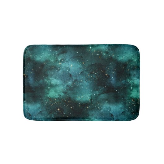 Teal Galaxy Series Design 1 Badematte (Vorderseite)
