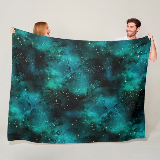 Teal Galaxy Series Design 1 Fleecedecke (Beispiel)