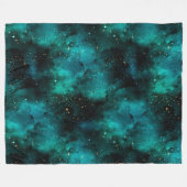 Teal Galaxy Series Design 1 Fleecedecke (Vorderseite (Horizontal))