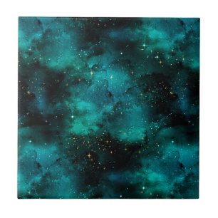 Teal Galaxy Series Design 1 Fliese