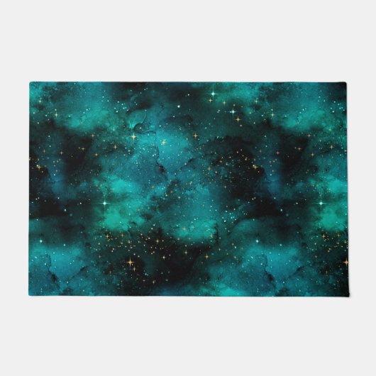 Teal Galaxy Series Design 1 Fußmatte (Vorderseite)