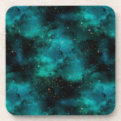 Teal Galaxy Series Design 1 Getränkeuntersetzer (Vorderseite)