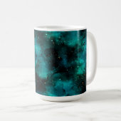 Teal Galaxy Series Design 1 Kaffeetasse (VorderseiteRechts)