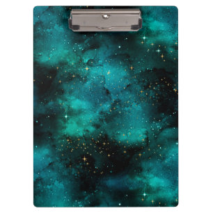 Teal Galaxy Series Design 1 Klemmbrett