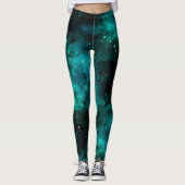 Teal Galaxy Series Design 1 Leggings (Vorderseite)