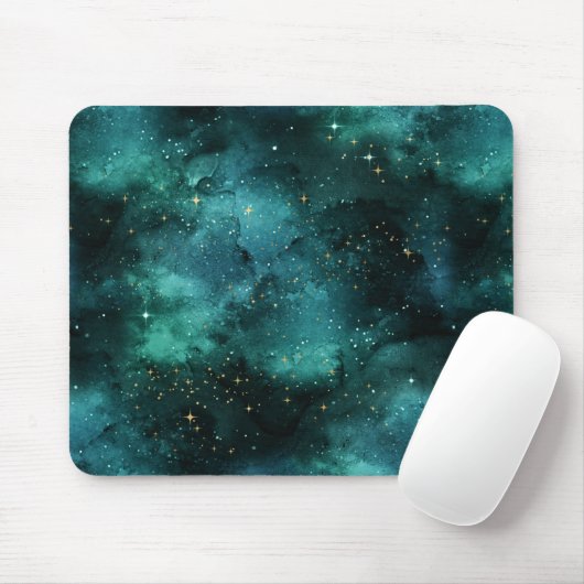 Teal Galaxy Series Design 1 Mousepad (Mit Mouse)