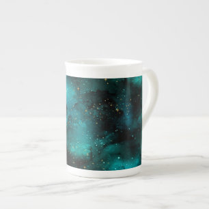 Teal Galaxy Series Design 1 Porzellantasse
