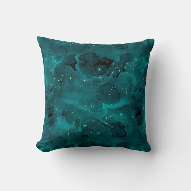 Teal Galaxy Series Design 2 Kissen (Vorderseite)