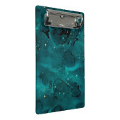 Teal Galaxy Series Design 2 Mini Klemmbrett (Schrägansicht)