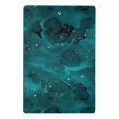 Teal Galaxy Series Design 2 Mini Klemmbrett (Rückseite)