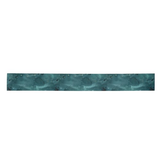 Teal Galaxy Series Design 2 Satinband (Vorderseite)