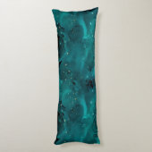 Teal Galaxy Series Design 2 Seitenschläferkissen (Rückseite (Vertikal))