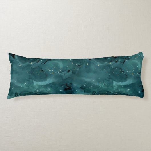 Teal Galaxy Series Design 2 Seitenschläferkissen (Vorderseite)