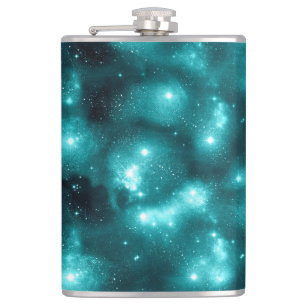 Teal Galaxy Series Design 3 Flachmann