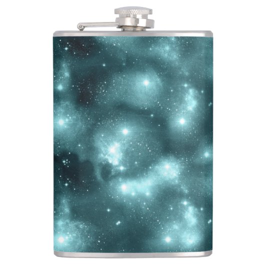 Teal Galaxy Series Design 3 Flachmann (Vorderseite)
