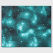 Teal Galaxy Series Design 3 Geschenkpapier (Flach)