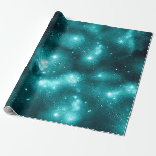Teal Galaxy Series Design 3 Geschenkpapier