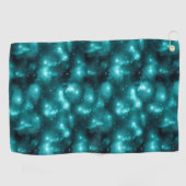 Teal Galaxy Series Design 3 Golfhandtuch (Horizontal)