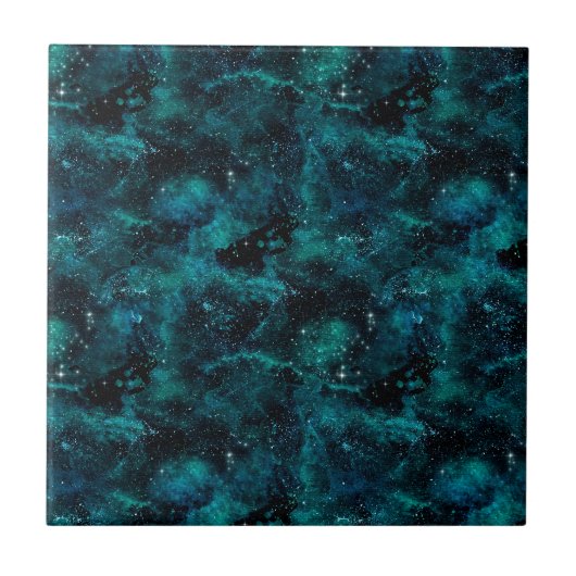 Teal Galaxy Series Design 4 Fliese (Vorderseite)