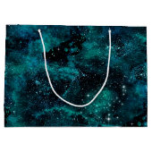 Teal Galaxy Series Design 4 Große Geschenktüte (Rückseite)