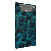 Teal Galaxy Series Design 4 Mini Klemmbrett (Schrägansicht)