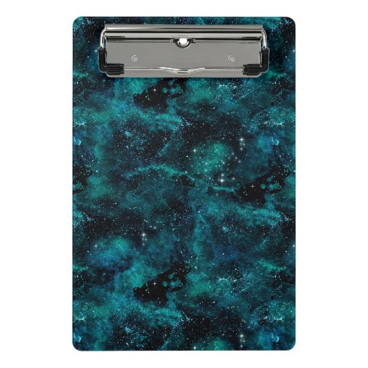 Teal Galaxy Series Design 4 Mini Klemmbrett (Vorderseite)