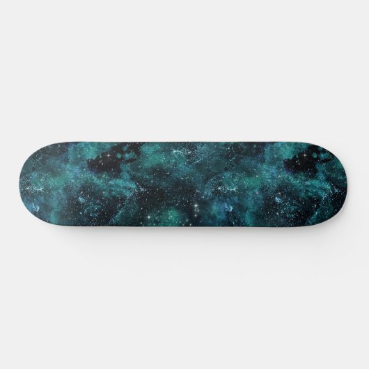 Teal Galaxy Series Design 4 Skateboard (Horizontal)